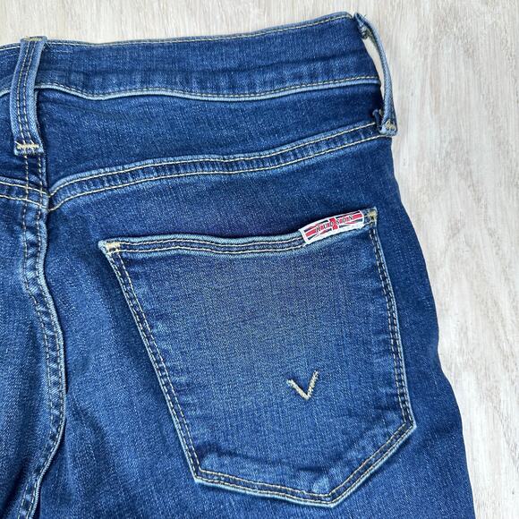 Hudson Blue Natalie Lei Raw Ankle Low Rise Skinny Dark Wash Denim Jeans 24 - Picture 7 of 14